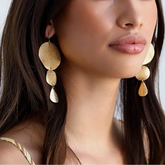 JBloom Tiered Gold Earrings - Picture 2 of 6